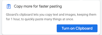 gboard turn on clipboard button